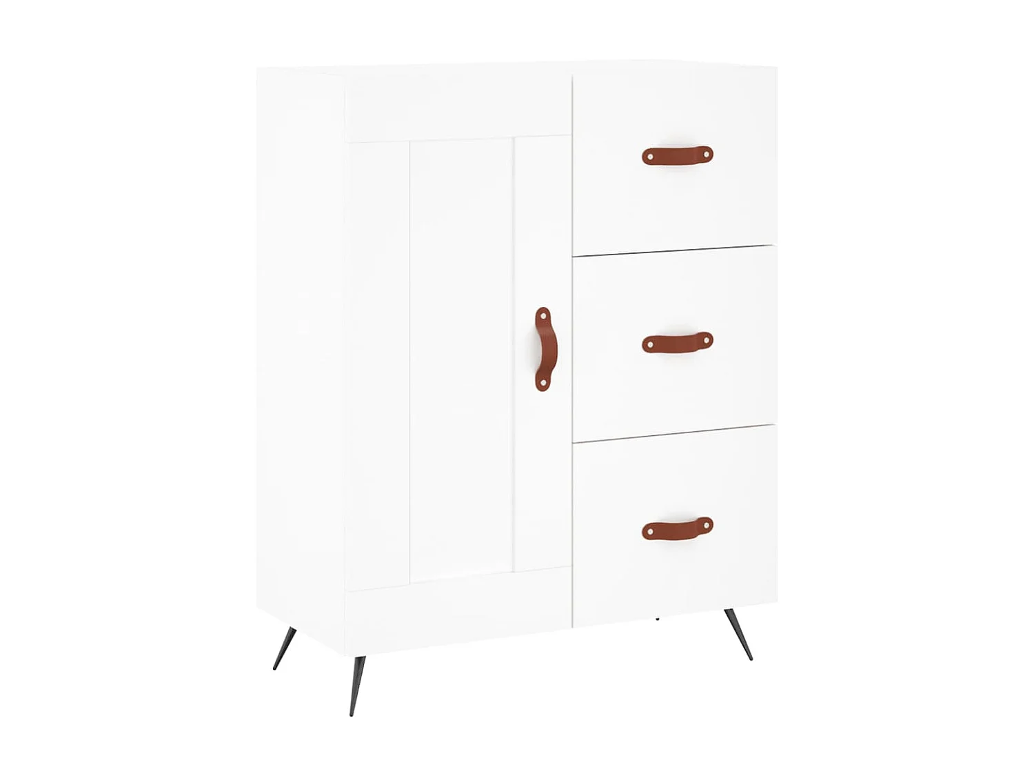 Credenza Bianca 69,5x34x180 cm in Legno Multistrato