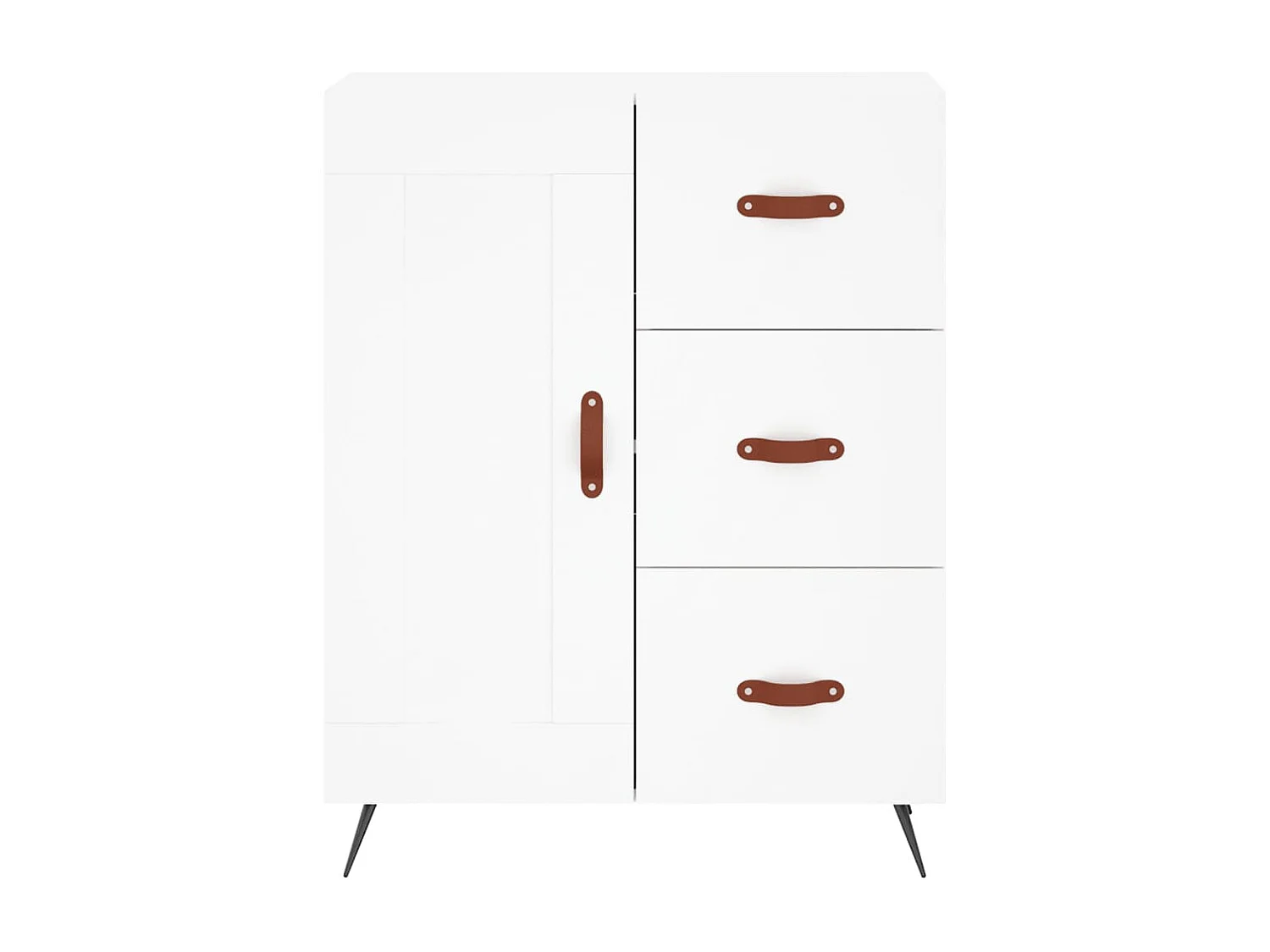 Credenza Bianca 69,5x34x180 cm in Legno Multistrato
