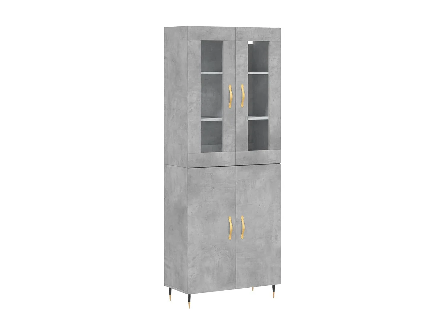 Buffet haut Gris béton 69,5x34x180 cm Bois d'ingénierie