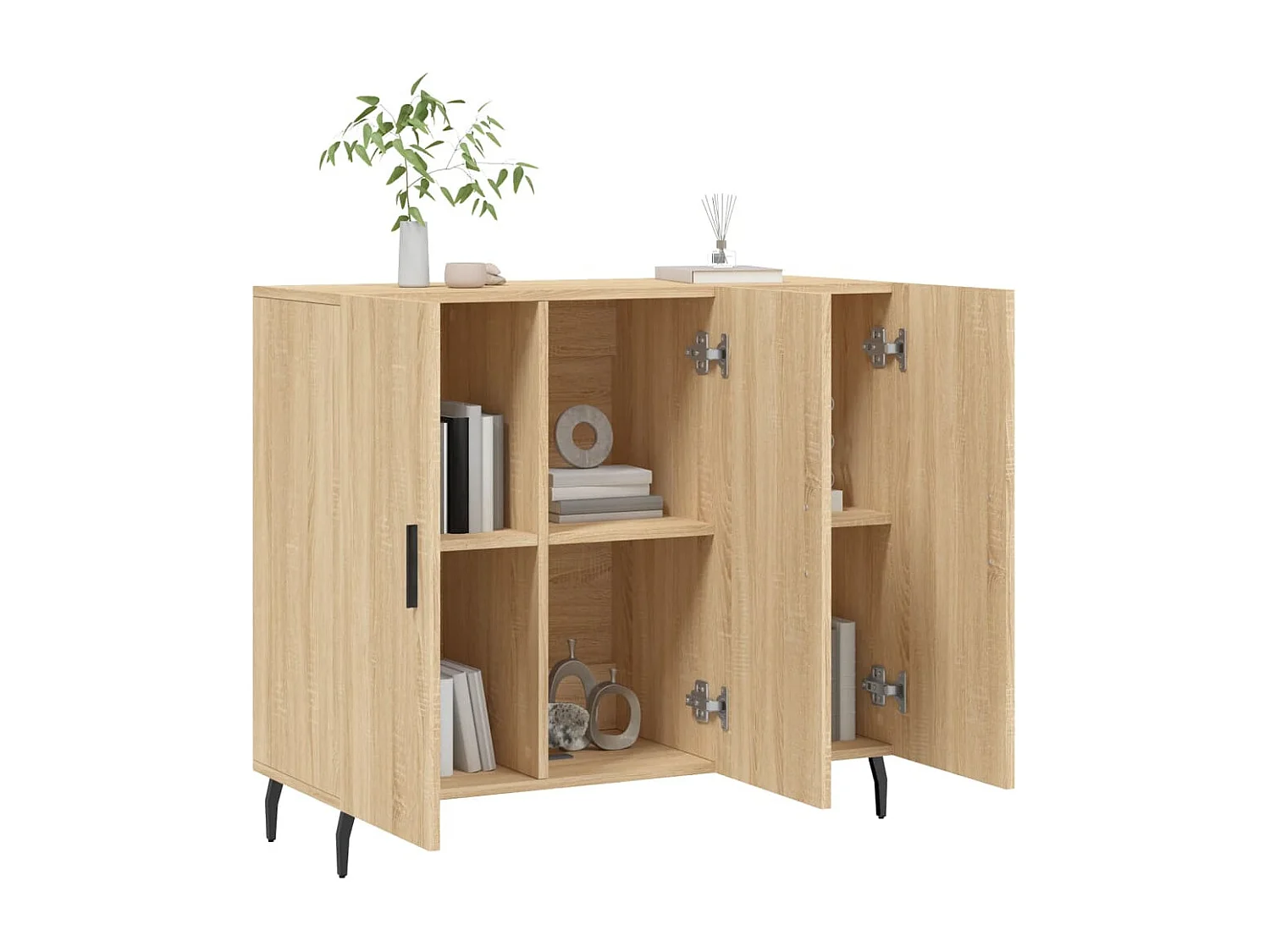 Aparador de madera de ingeniería roble Sonoma 90x34x80 cm