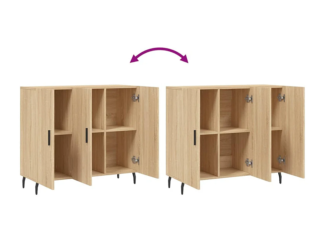 Aparador de madera de ingeniería roble Sonoma 90x34x80 cm