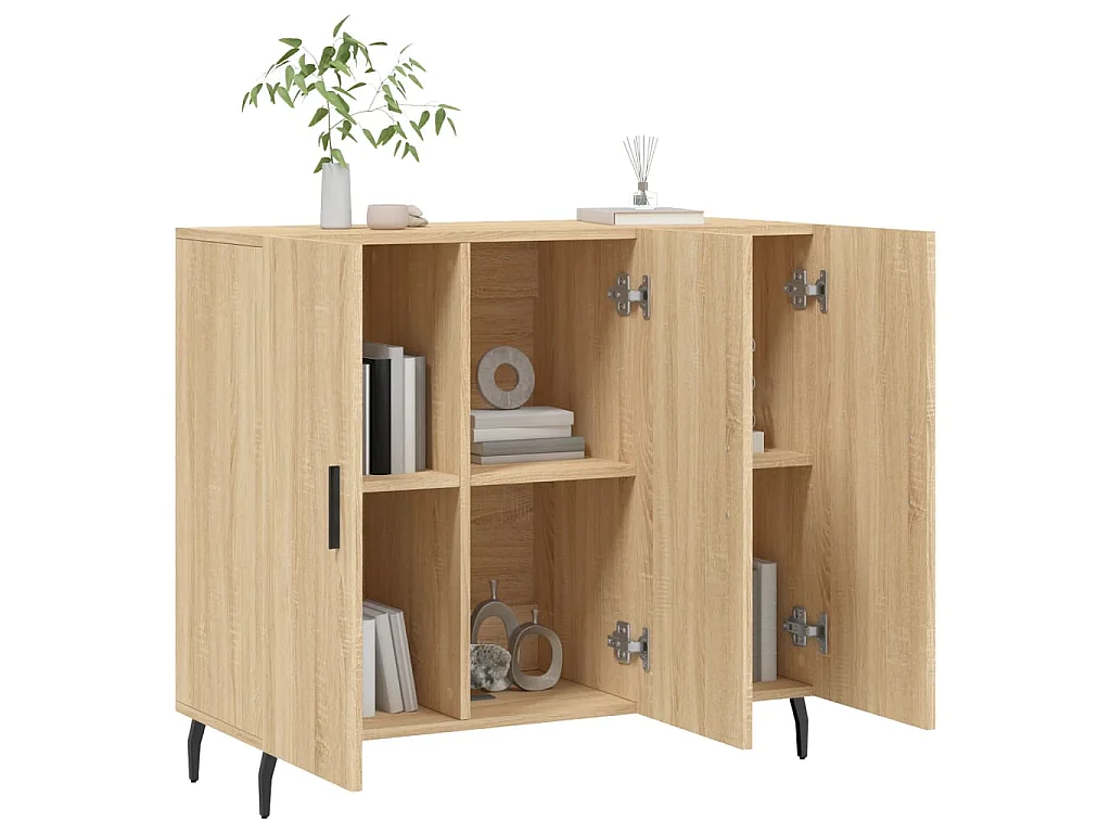 Credenza Rovere Sonoma 90x34x80 cm in Legno Multistrato