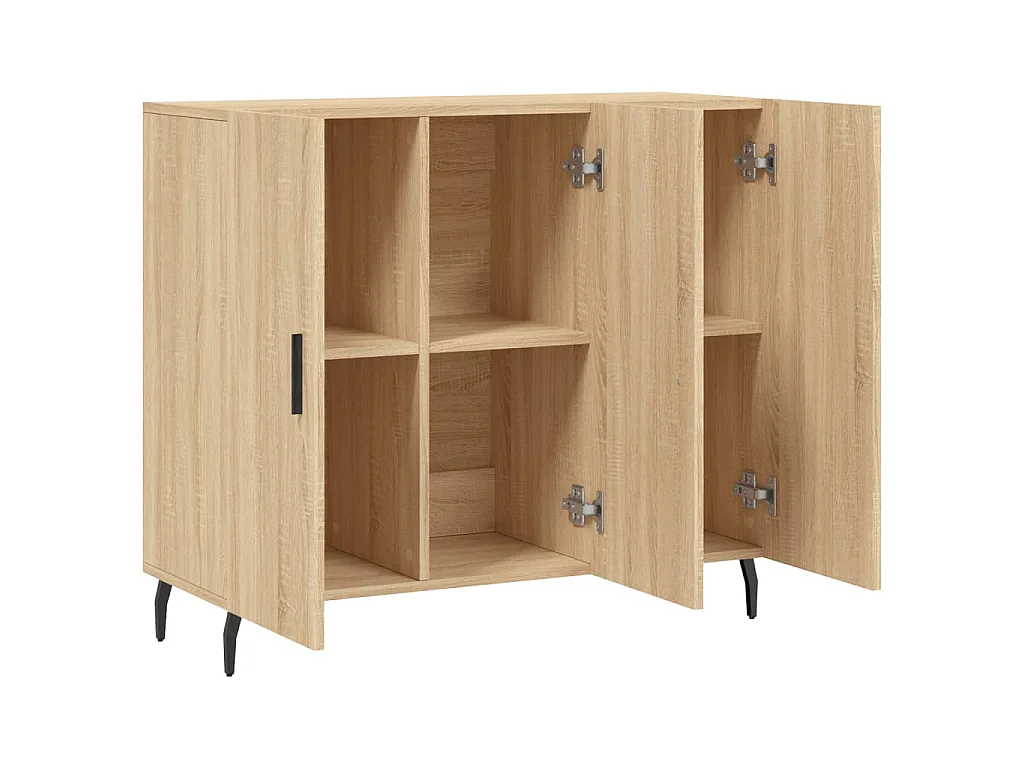 Credenza Rovere Sonoma 90x34x80 cm in Legno Multistrato