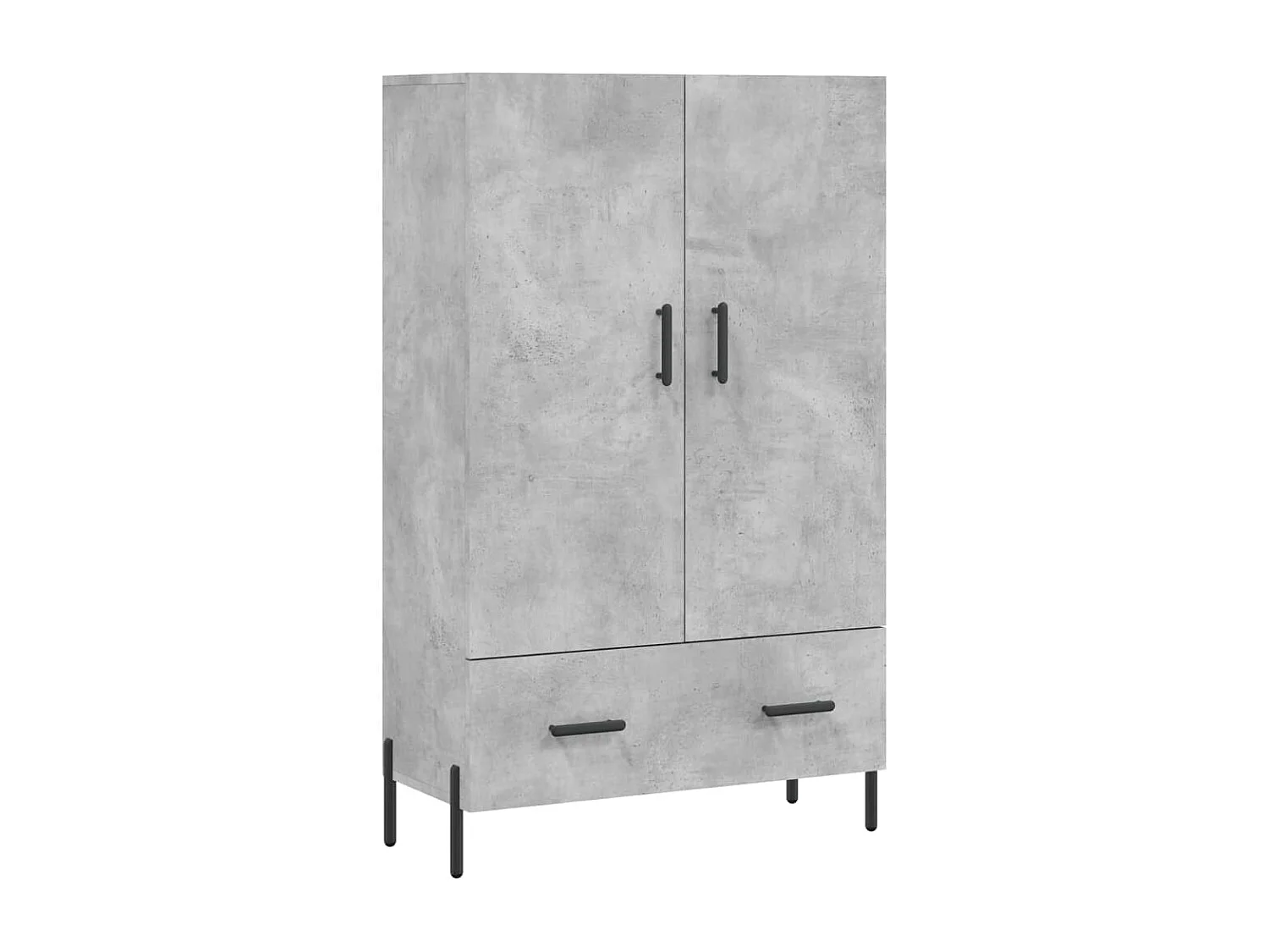 Buffet haut gris béton 69,5x31x115 cm bois d'ingénierie