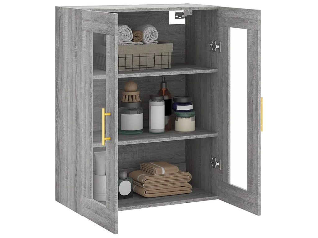 Bovenkast 69,5x34x90 cm grijs sonoma eikenkleurig