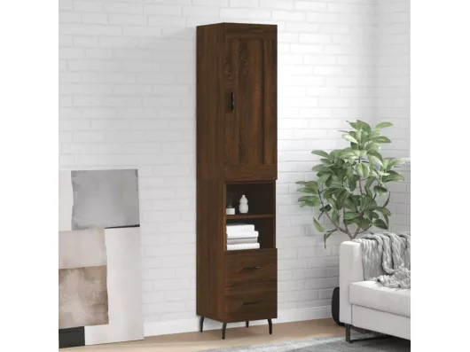 Kauf Unique Highboard Braun Eichen-Optik 34,5x34x180 cm Holzwerkstoff