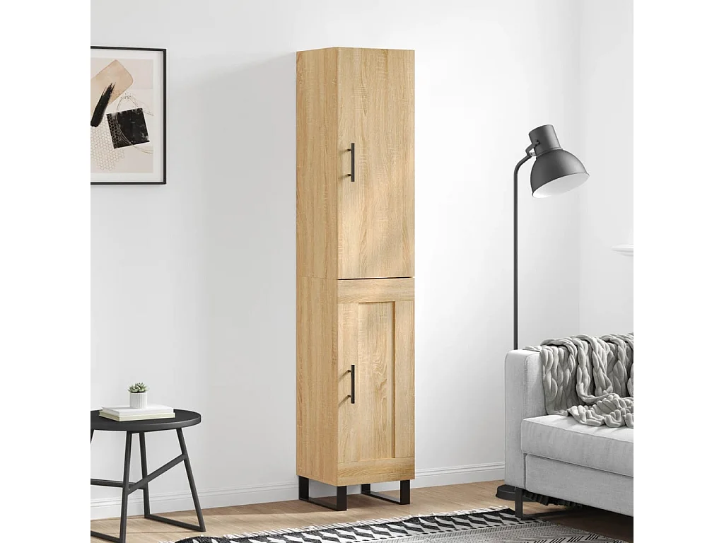 Buffet haut Chêne sonoma 34,5x34x180 cm Bois d'ingénierie