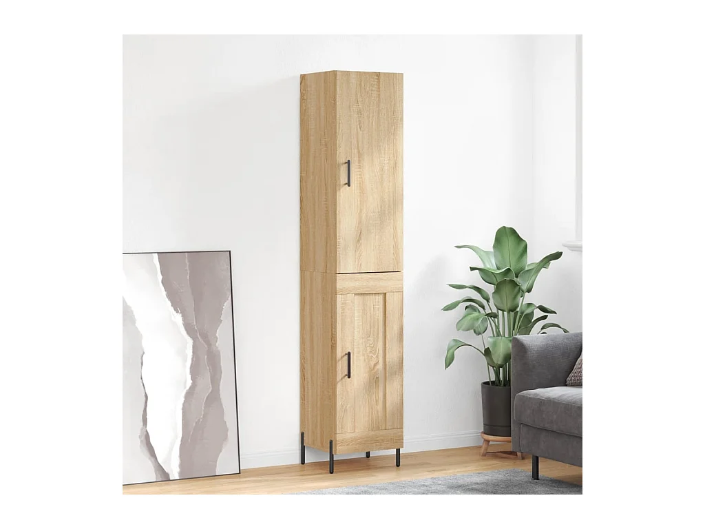 Buffet haut Chêne sonoma 34,5x34x180 cm Bois d'ingénierie