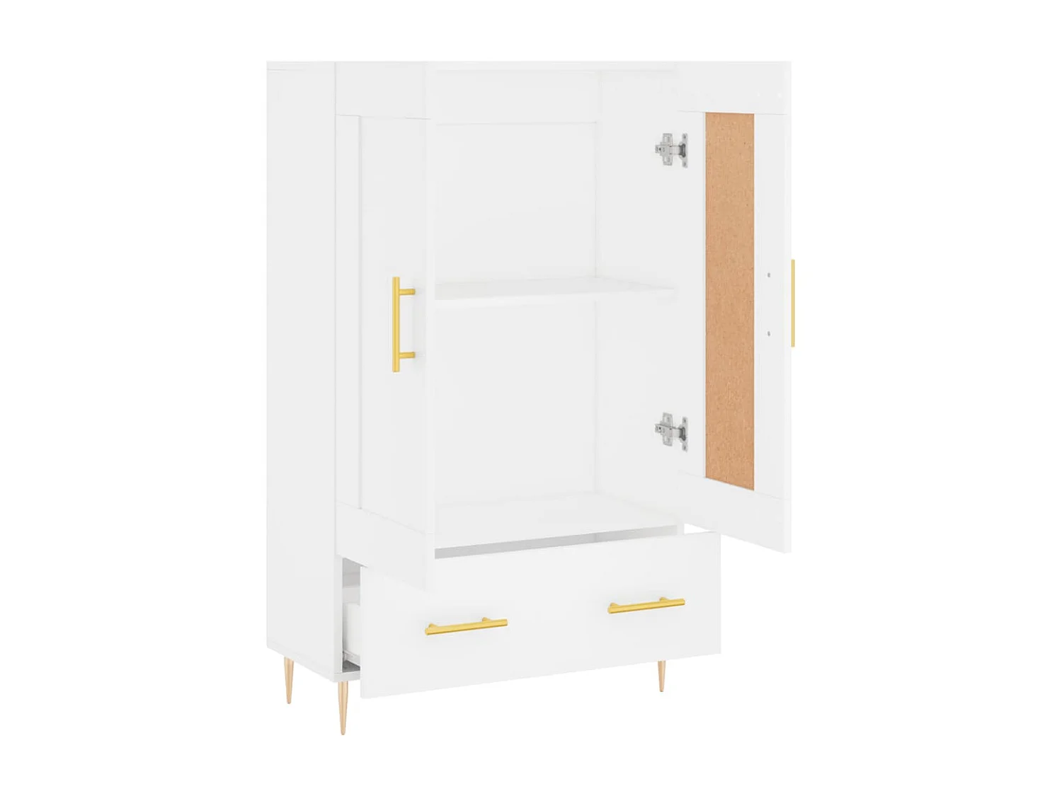 Buffet haut blanc 69,5x31x115 cm bois d'ingénierie