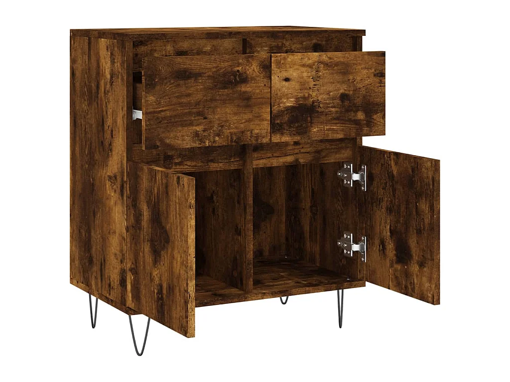 Credenza Rovere Fumo 60x35x70 cm in Legno Multistrato