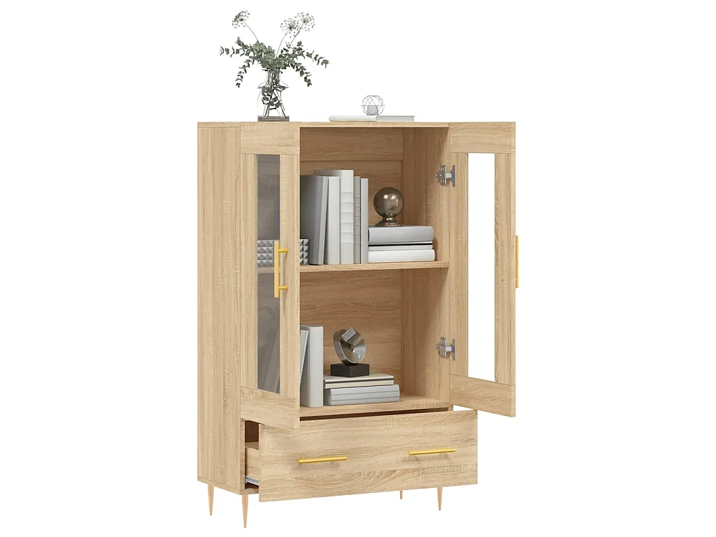 Hoge kast 69,5x31x115 cm bewerkt hout sonoma eikenkleurig
