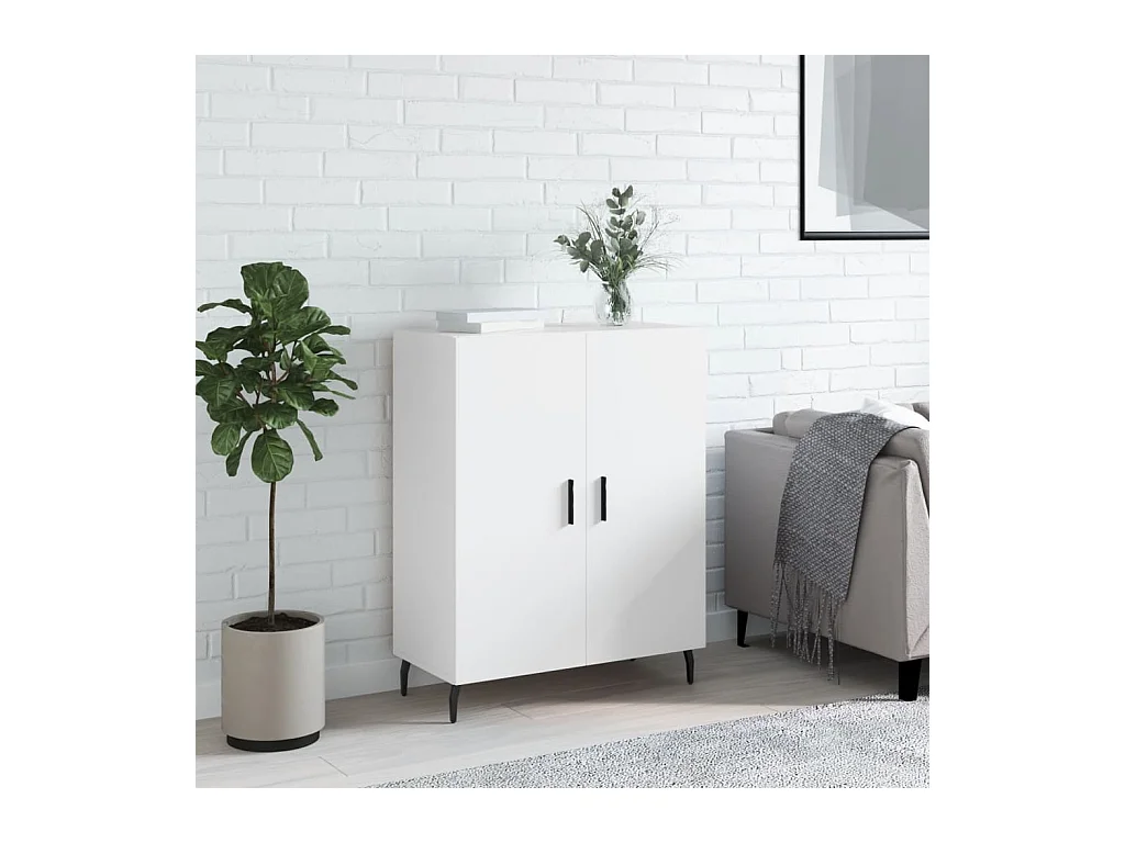Buffet blanc 69,5x34x90 cm bois d'ingénierie