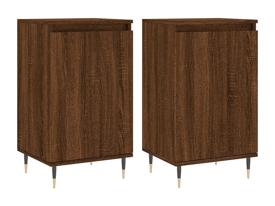 Buffets 2 pcs chêne marron 40x35x70 cm bois d'ingénierie