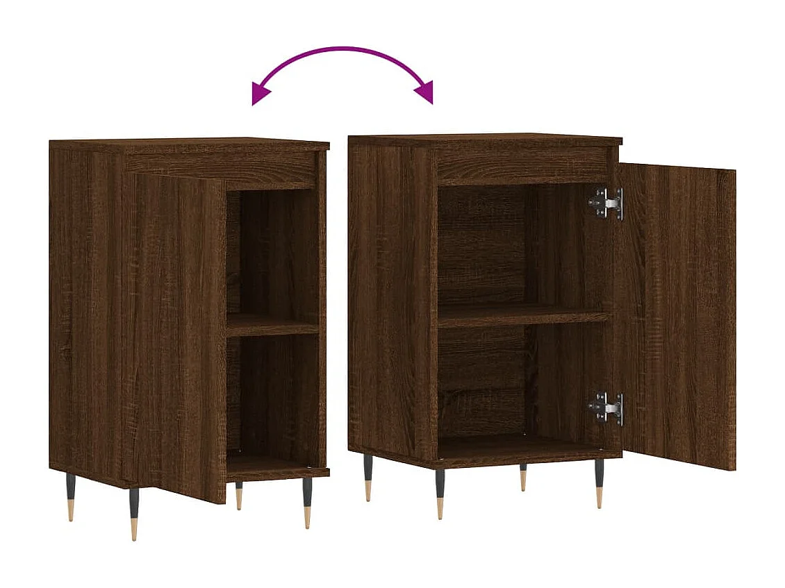 Buffets 2 pcs chêne marron 40x35x70 cm bois d'ingénierie