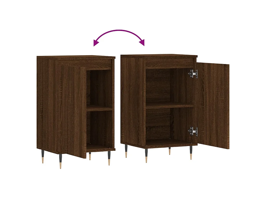 Sideboards 2 Stk. Braun Eichen-Optik 40x35x70 cm Holzwerkstoff