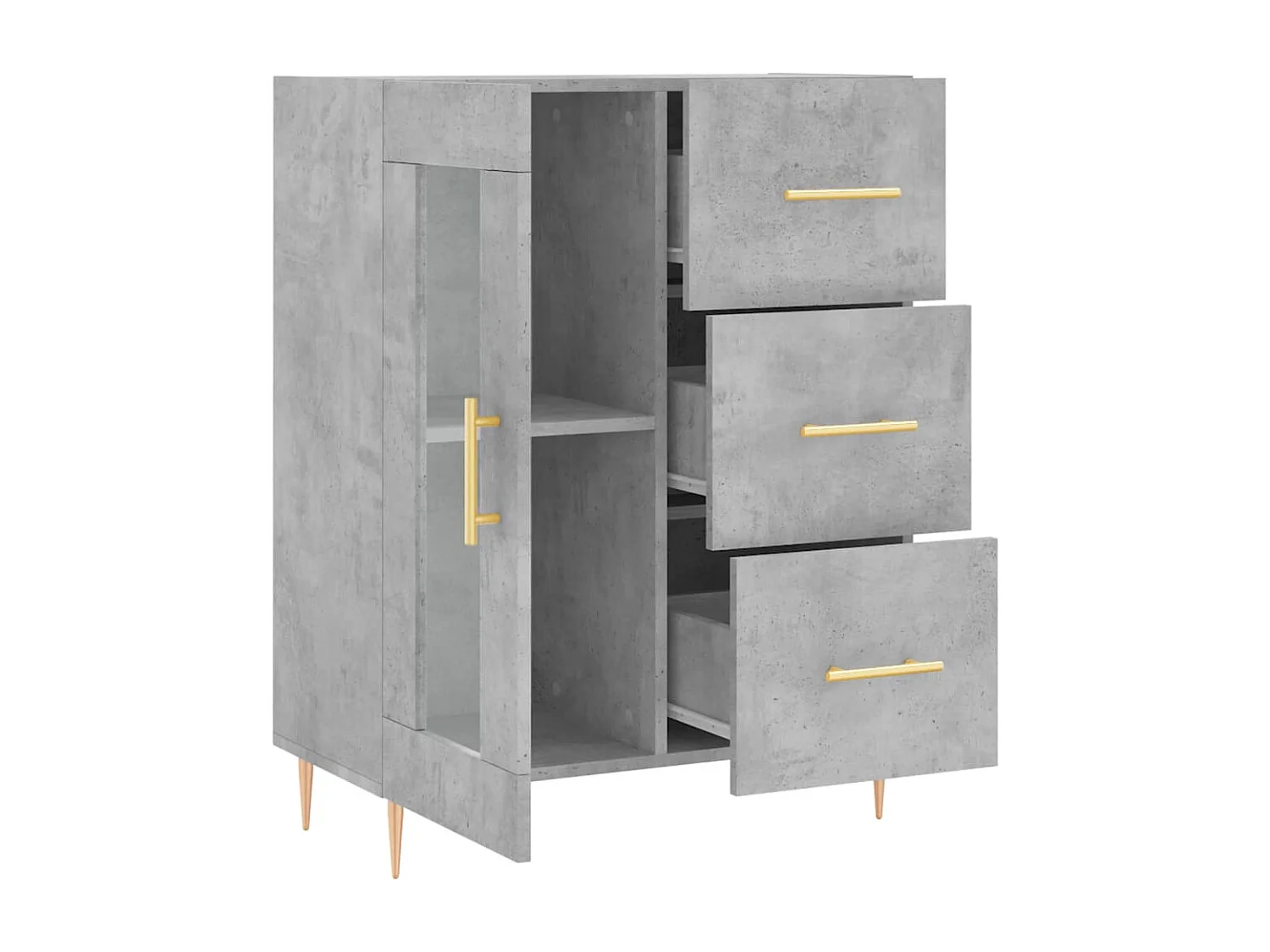 Credenza Grigio Cemento 69,5x34x90 cm in Legno Multistrato