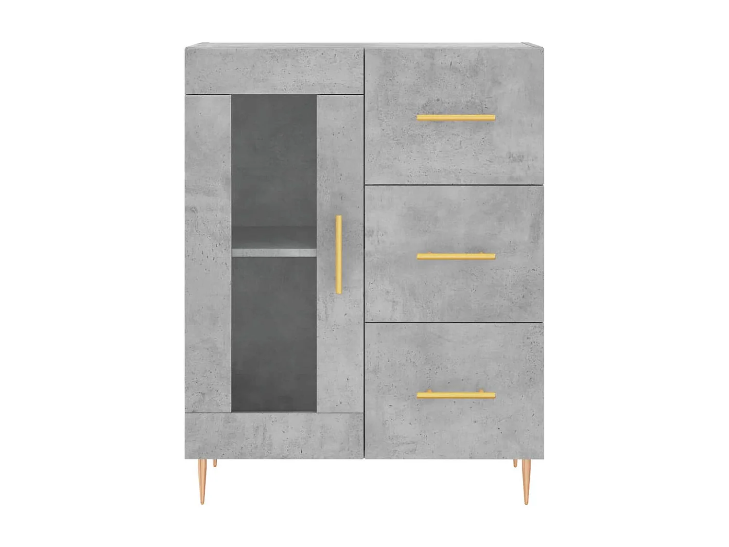 Dressoir 69,5x34x90 cm bewerkt hout betongrijs