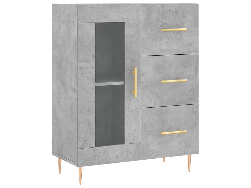Buffet gris béton 69,5x34x90 cm bois d'ingénierie