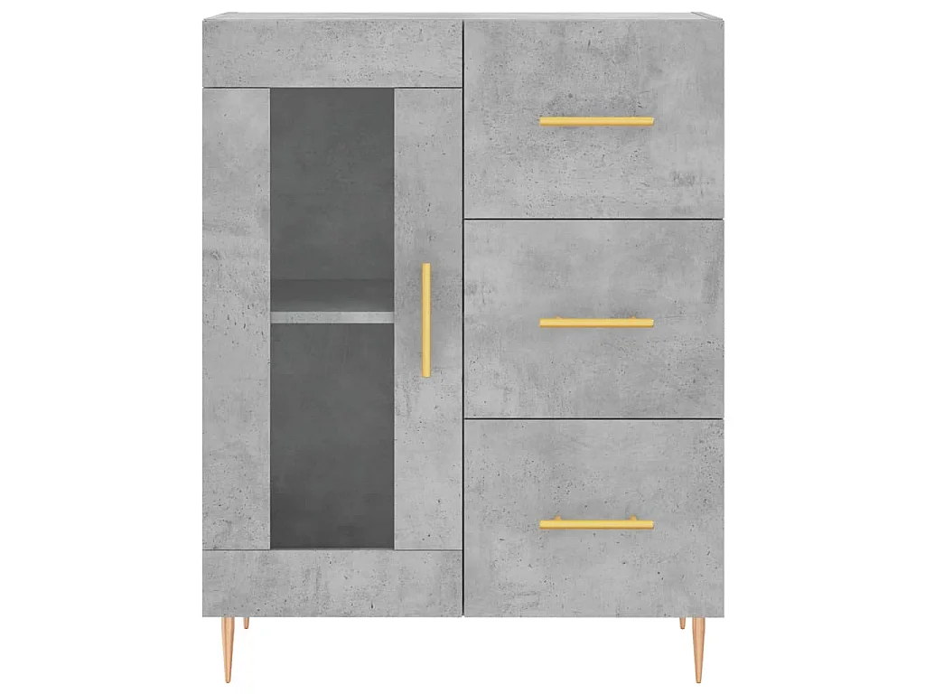 Buffet gris béton 69,5x34x90 cm bois d'ingénierie