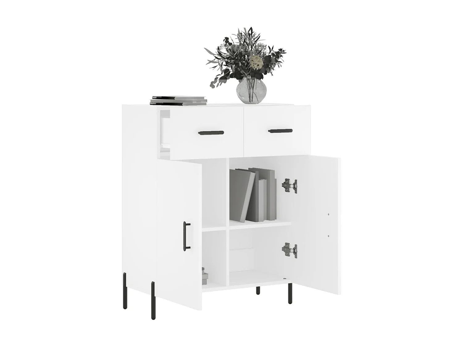 Buffet blanc 69,5x34x90 cm bois d'ingénierie
