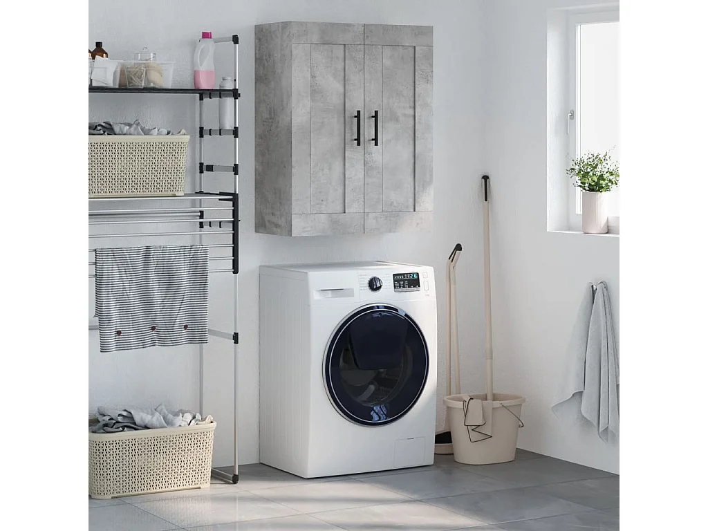 Armoire murale gris béton 69,5x34x90 cm bois d'ingénierie
