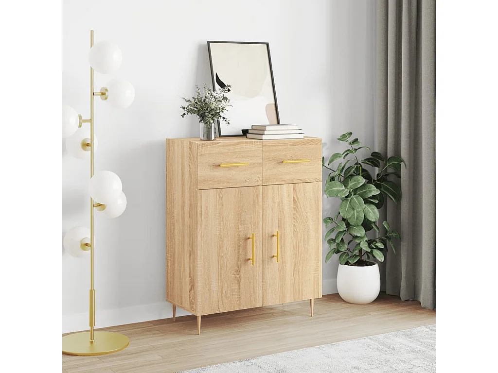 Dressoir 69,5x34x90 cm bewerkt hout sonoma eikenkleurig