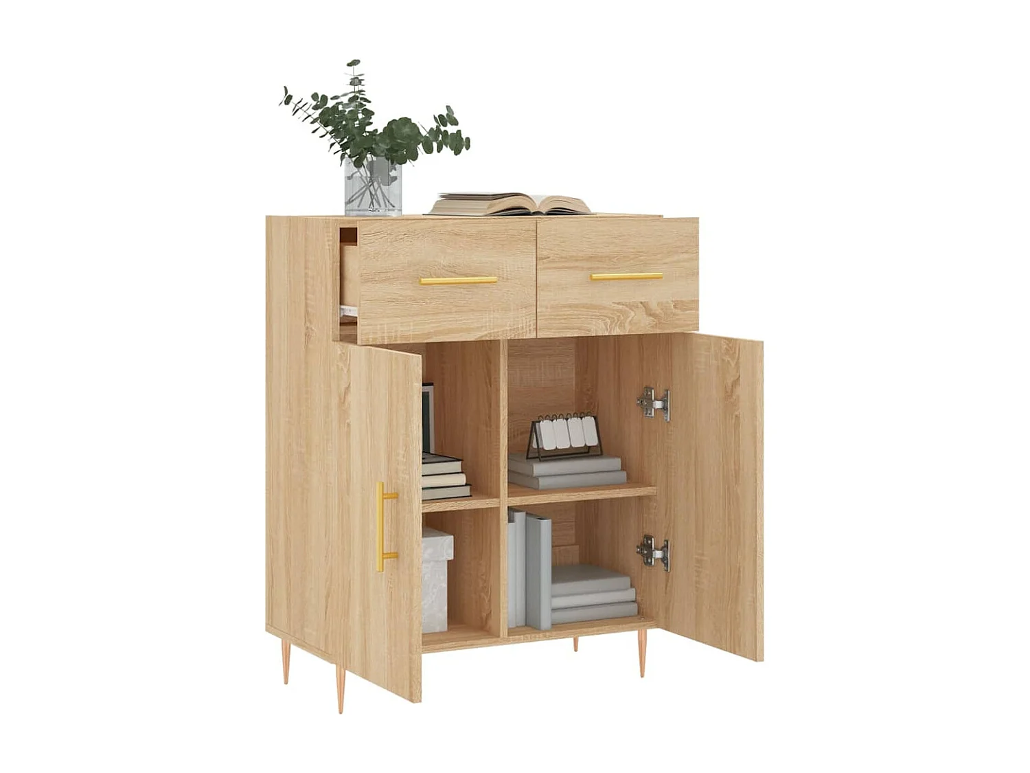 Dressoir 69,5x34x90 cm bewerkt hout sonoma eikenkleurig