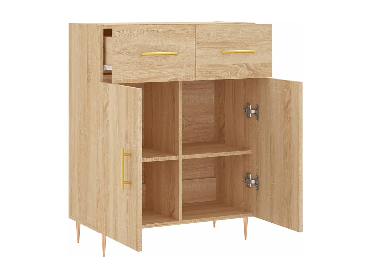 Dressoir 69,5x34x90 cm bewerkt hout sonoma eikenkleurig