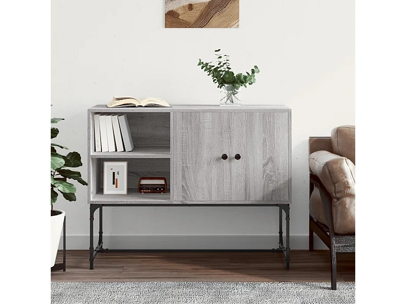 Dressoir 100x40x79,5 cm bewerkt hout grijs sonoma eikenkleurig