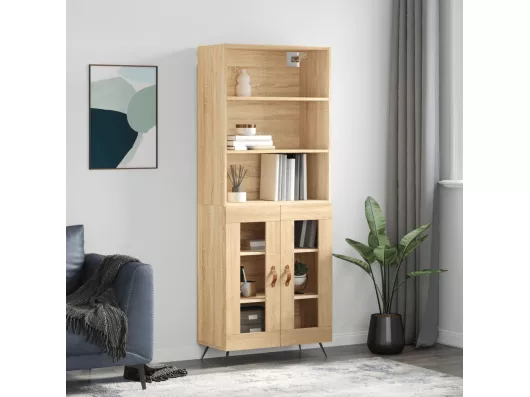 Kauf Unique Highboard Sonoma-Eiche 69,5x34x180 cm Holzwerkstoff