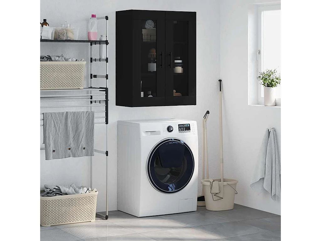 Armoire murale noir 69,5x34x90 cm