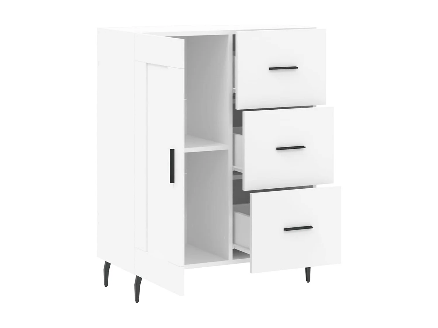 Buffet blanc 69,5x34x90 cm bois d'ingénierie