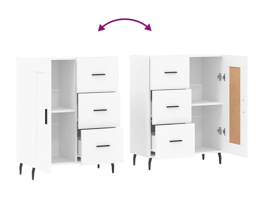 Buffet blanc 69,5x34x90 cm bois d'ingénierie