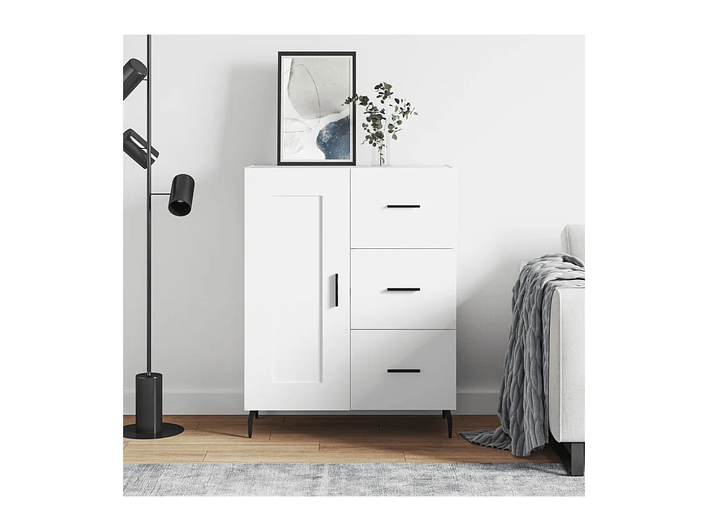 Credenza Bianca 69,5x34x90 cm in Legno Multistrato
