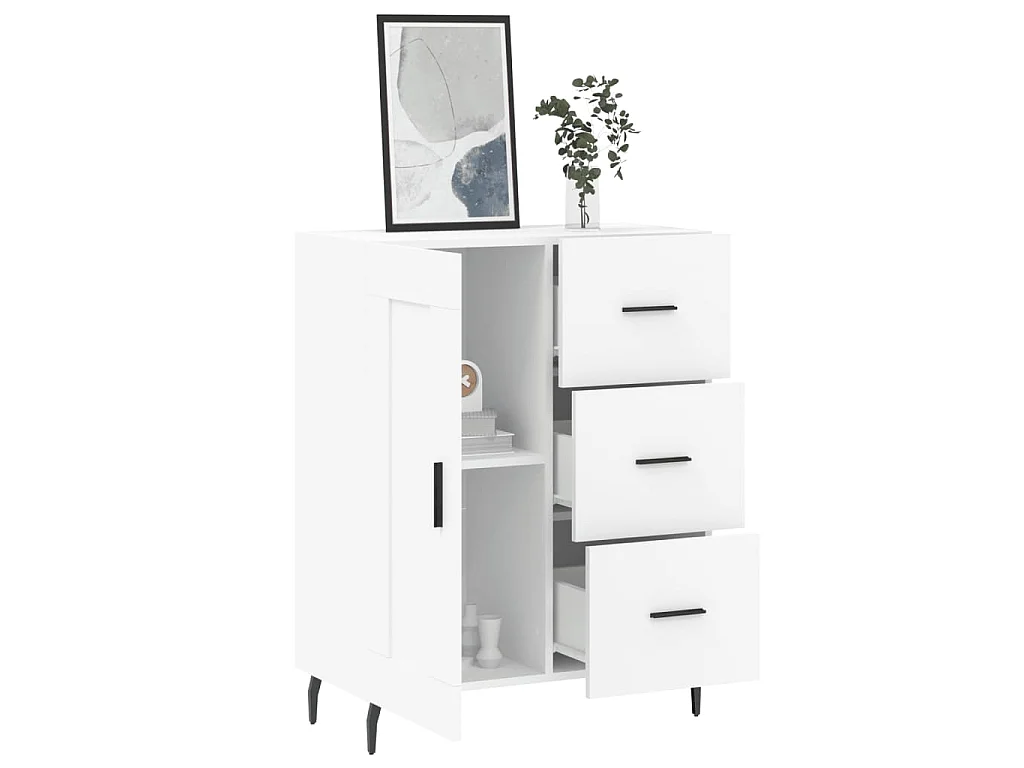 Buffet blanc 69,5x34x90 cm bois d'ingénierie