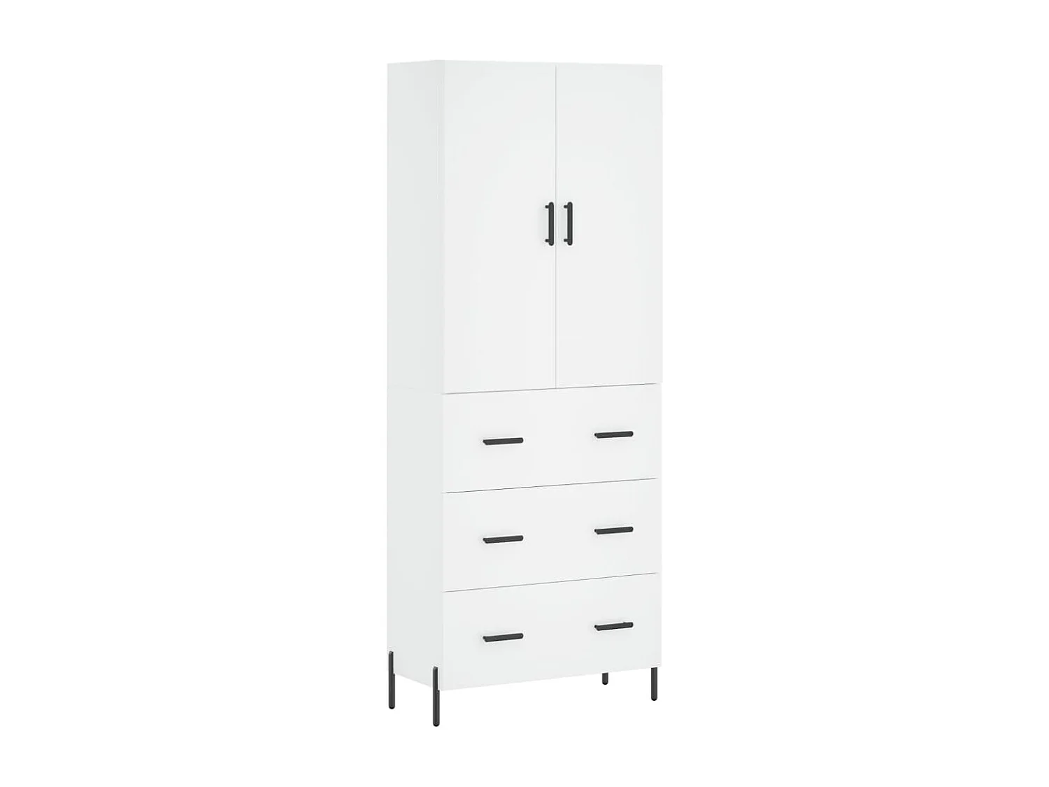 Buffet haut Blanc 69,5x34x180 cm Bois d'ingénierie