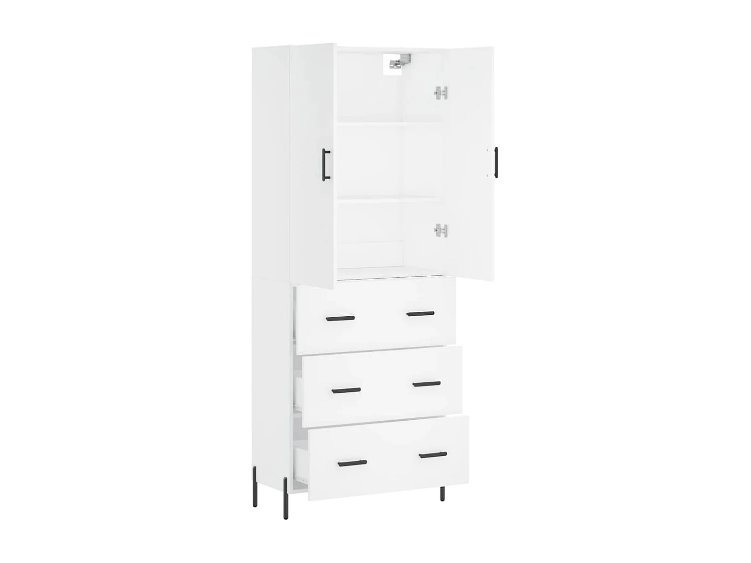 Buffet haut Blanc 69,5x34x180 cm Bois d'ingénierie