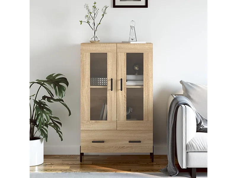 Buffet haut chêne sonoma 69,5x31x115 cm bois d'ingénierie