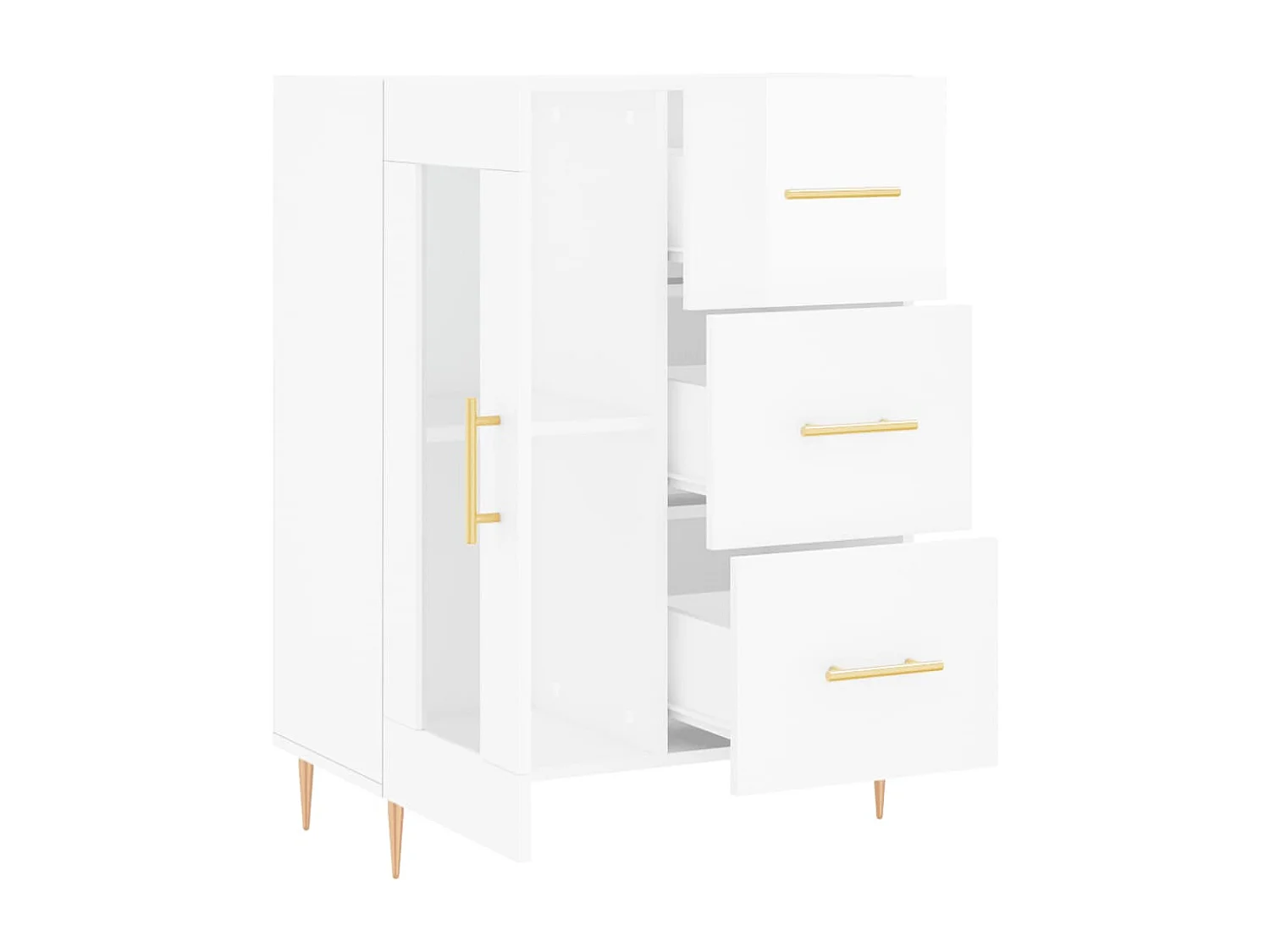 Sideboard Hochglanz-Weiß 69,5x34x90 cm Holzwerkstoff