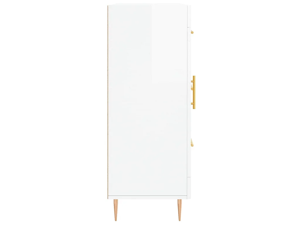 Buffet Blanc brillant 69,5x34x90 cm Bois d'ingénierie