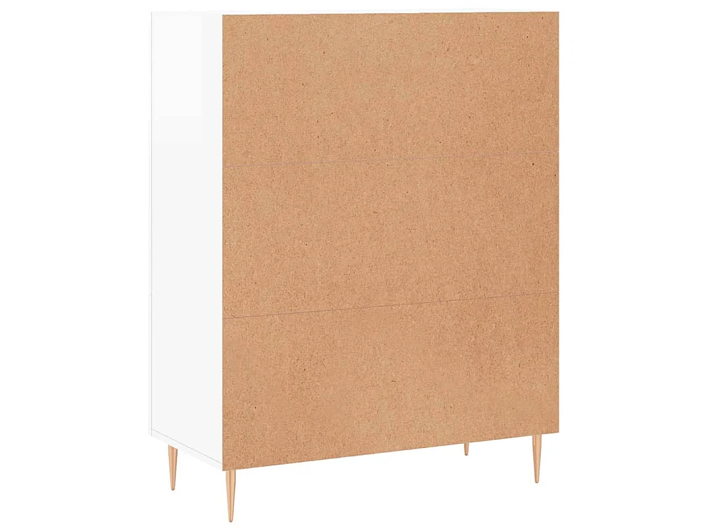 Buffet Blanc brillant 69,5x34x90 cm Bois d'ingénierie