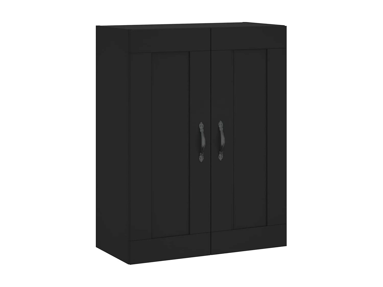 Wandschrank Schwarz 69,5x34x90 cm Holzwerkstoff