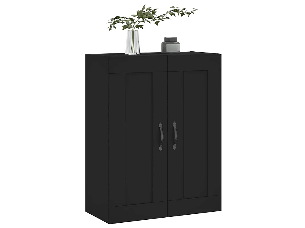 Wandschrank Schwarz 69,5x34x90 cm Holzwerkstoff