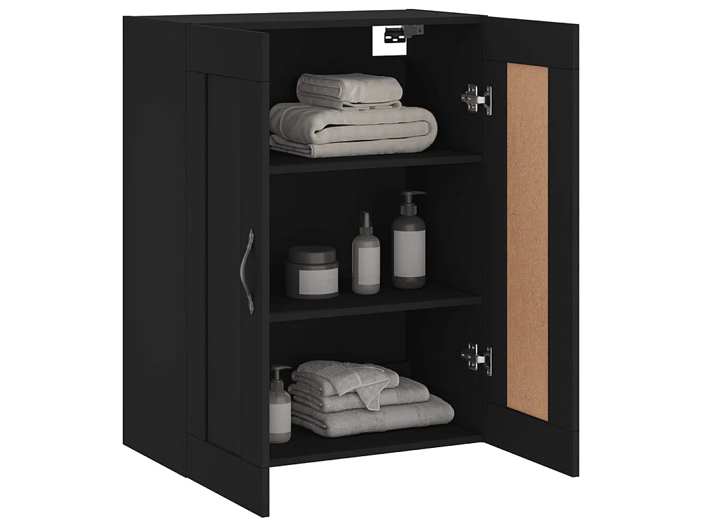 Wandschrank Schwarz 69,5x34x90 cm Holzwerkstoff