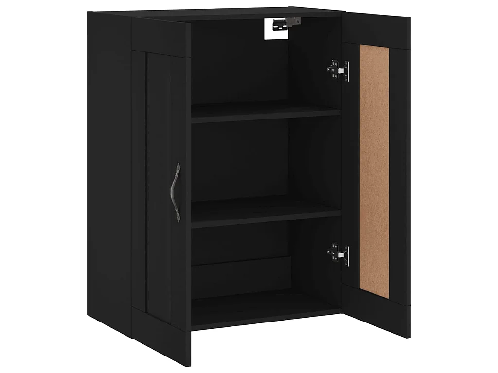 Wandschrank Schwarz 69,5x34x90 cm Holzwerkstoff
