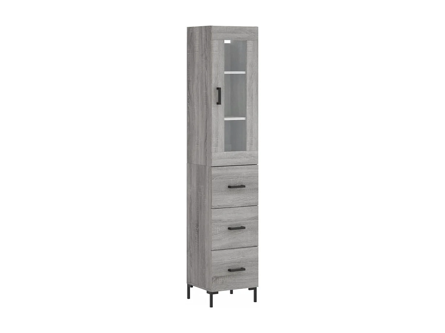 Aparador alto madera contrachapada gris Sonoma 34,5x34x180 cm