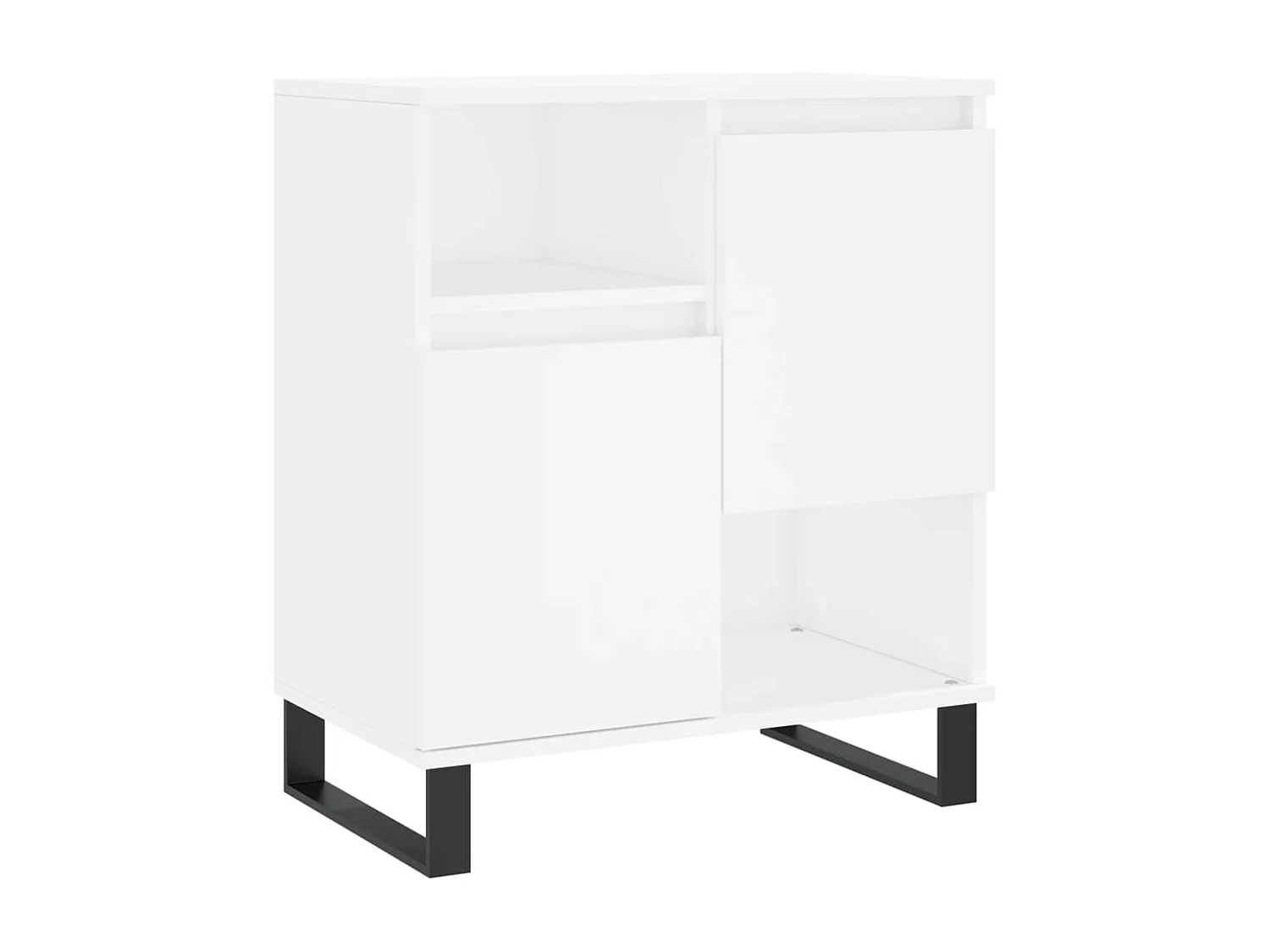 Buffets 2 pcs blanc bois d'ingénierie