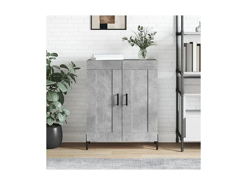 Credenza Grigio Cemento 69,5x34x90 cm in Legno Multistrato