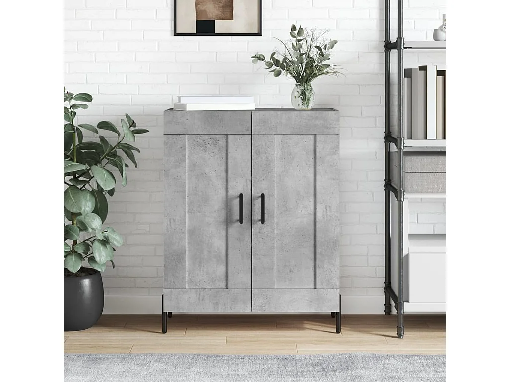 Credenza Grigio Cemento 69,5x34x90 cm in Legno Multistrato