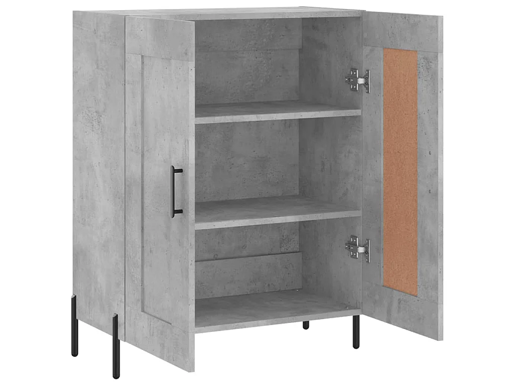 Buffet gris béton 69,5x34x90 cm bois d'ingénierie